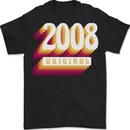 Retro 15th Birthday Original 2008 Mens T-Shirt 100% Cotton BLACK