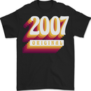 Retro 16th Birthday Original 2007 Mens T-Shirt 100% Cotton BLACK