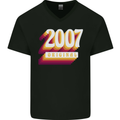 Retro 16th Birthday Original 2007 Mens V-Neck Cotton T-Shirt Black