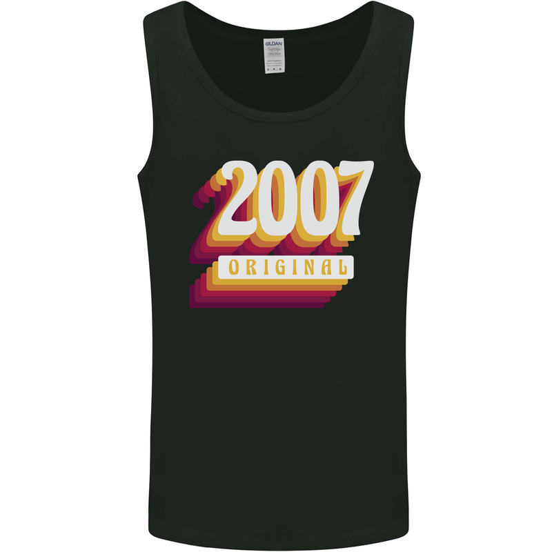 Retro 16th Birthday Original 2007 Mens Vest Tank Top Black