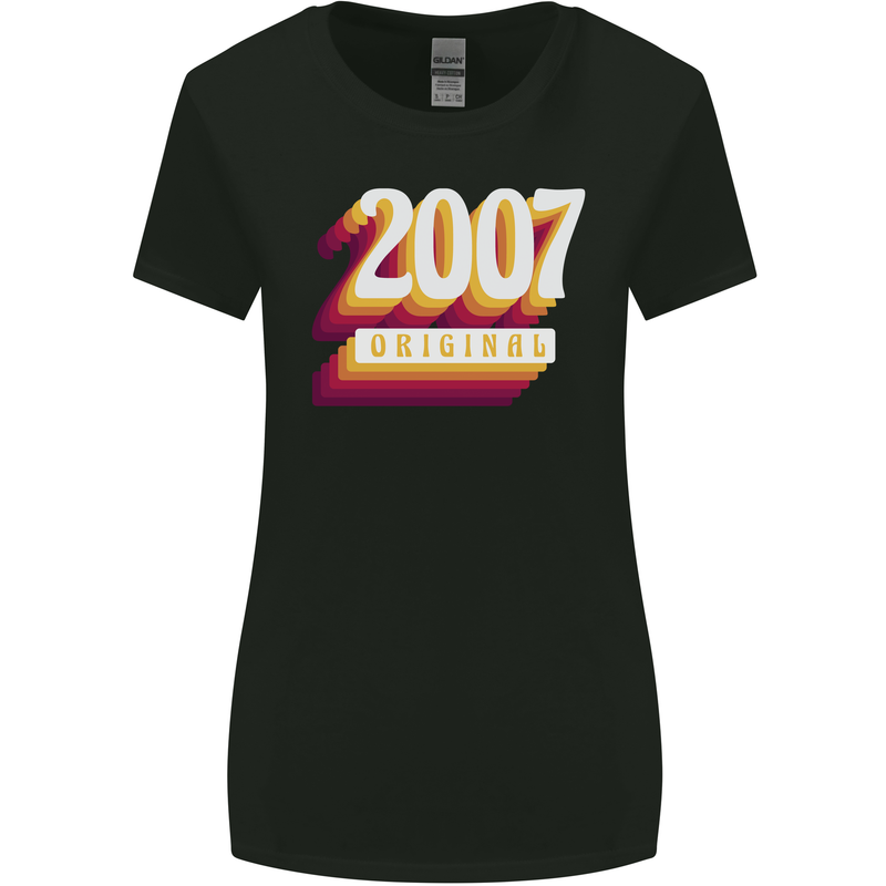 Retro 16th Birthday Original 2007 Womens Wider Cut T-Shirt Black
