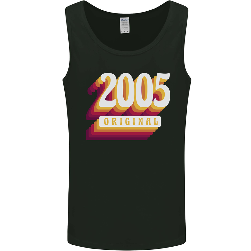 Retro 18th Birthday Original 2005 Mens Vest Tank Top Black