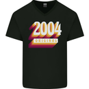 Retro 19th Birthday Original 2004 Mens V-Neck Cotton T-Shirt Black