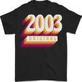 Retro 20th Birthday Original 2003 Mens T-Shirt 100% Cotton BLACK
