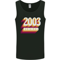 Retro 20th Birthday Original 2003 Mens Vest Tank Top Black