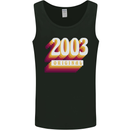 Retro 20th Birthday Original 2003 Mens Vest Tank Top Black