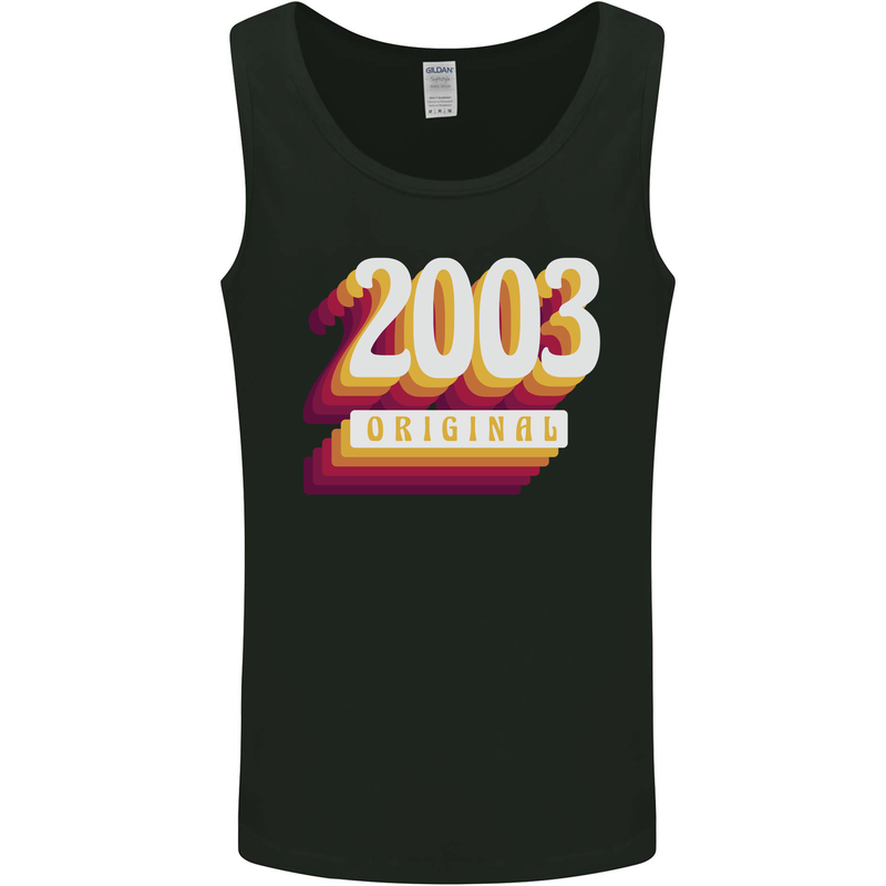 Retro 20th Birthday Original 2003 Mens Vest Tank Top Black