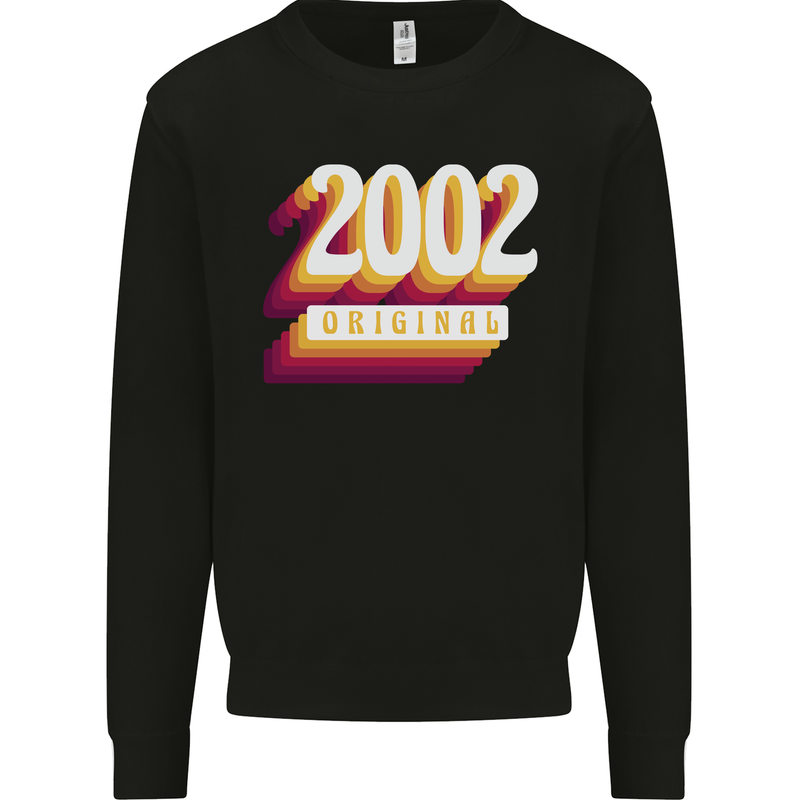 Retro 21st Birthday Original 2002 Mens Sweatshirt Jumper Black