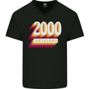 Retro 23rd Birthday Original 2000 Mens V-Neck Cotton T-Shirt Black
