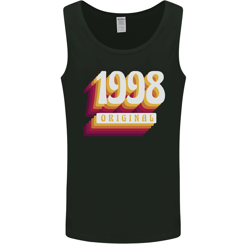Retro 25th Birthday Original 1998 Mens Vest Tank Top Black