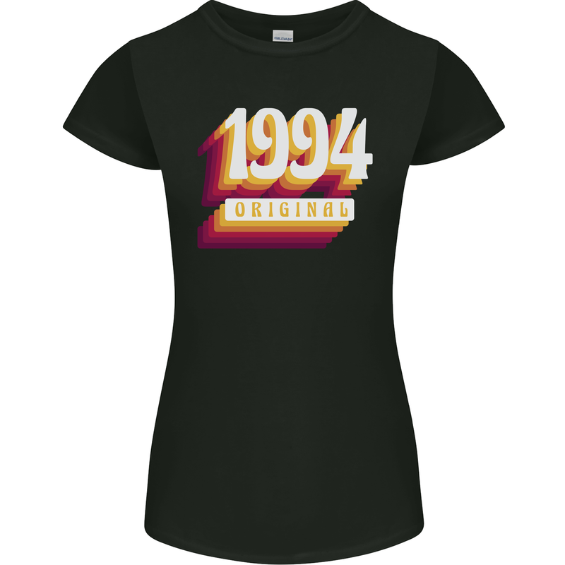 Retro 29th Birthday Original 1994 Womens Petite Cut T-Shirt Black