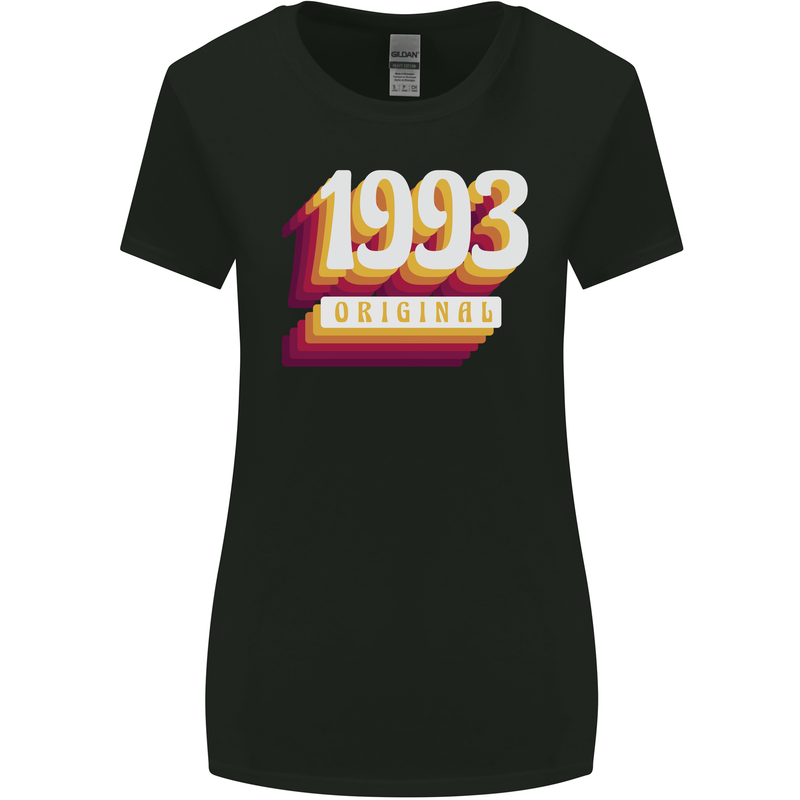 Retro 30th Birthday Original 1993 Womens Wider Cut T-Shirt Black