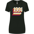 Retro 32nd Birthday Original 1991 Womens Wider Cut T-Shirt Black