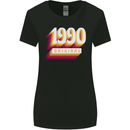 Retro 33rd Birthday Original 1990 Womens Wider Cut T-Shirt Black