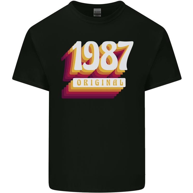 Retro 36th Birthday Original 1987 Mens Cotton T-Shirt Tee Top Black