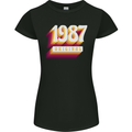 Retro 36th Birthday Original 1987 Womens Petite Cut T-Shirt Black