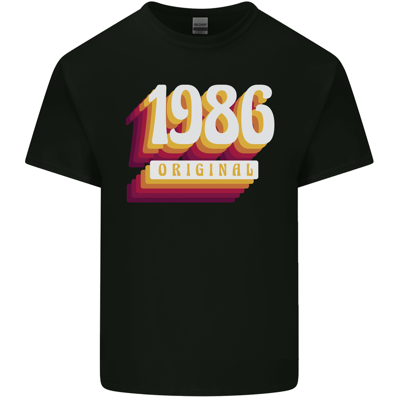 Retro 37th Birthday Original 1986 Mens Cotton T-Shirt Tee Top Black