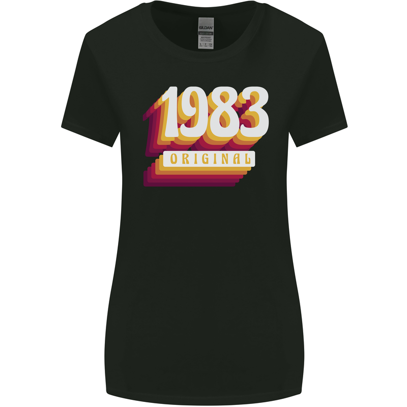 Retro 40th Birthday Original 1983 Womens Wider Cut T-Shirt Black