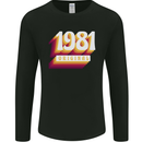 Retro 42nd Birthday Original 1981 Mens Long Sleeve T-Shirt Black