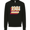 Retro 42nd Birthday Original 1981 Mens Sweatshirt Jumper Black
