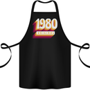 Retro 43rd Birthday Original 1980 Cotton Apron 100% Organic Black