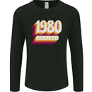 Retro 43rd Birthday Original 1980 Mens Long Sleeve T-Shirt Black