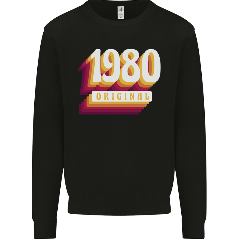 Retro 43rd Birthday Original 1980 Mens Sweatshirt Jumper Black