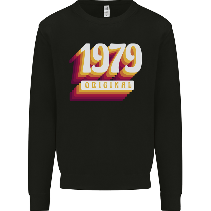 Retro 44th Birthday Original 1979 Mens Sweatshirt Jumper Black