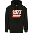 Retro 46th Birthday Original 1977 Mens 80% Cotton Hoodie Black
