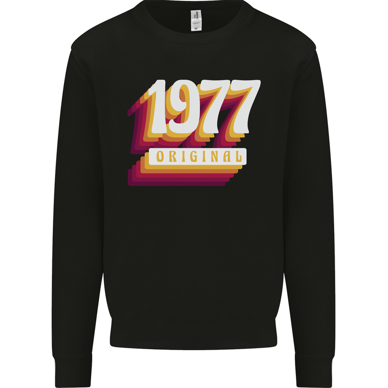 Retro 46th Birthday Original 1977 Mens Sweatshirt Jumper Black