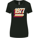Retro 46th Birthday Original 1977 Womens Wider Cut T-Shirt Black