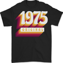 Retro 48th Birthday Original 1975 Mens T-Shirt 100% Cotton BLACK