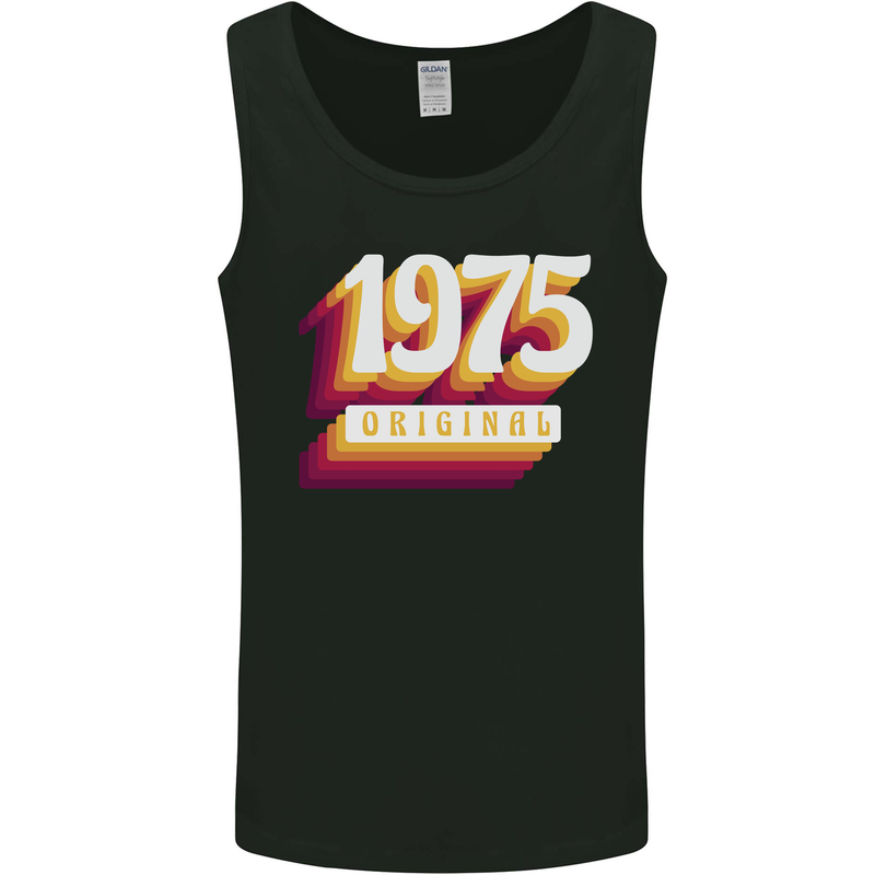 Retro 48th Birthday Original 1975 Mens Vest Tank Top Black