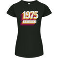 Retro 48th Birthday Original 1975 Womens Petite Cut T-Shirt Black