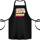 Retro 49th Birthday Original 1974 Cotton Apron 100% Organic Black