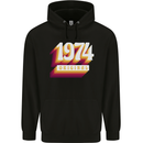 Retro 49th Birthday Original 1974 Mens 80% Cotton Hoodie Black