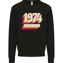 Retro 49th Birthday Original 1974 Mens Sweatshirt Jumper Black