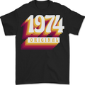 Retro 49th Birthday Original 1974 Mens T-Shirt 100% Cotton BLACK