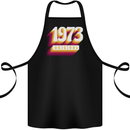 Retro 50th Birthday Original 1973 Cotton Apron 100% Organic Black