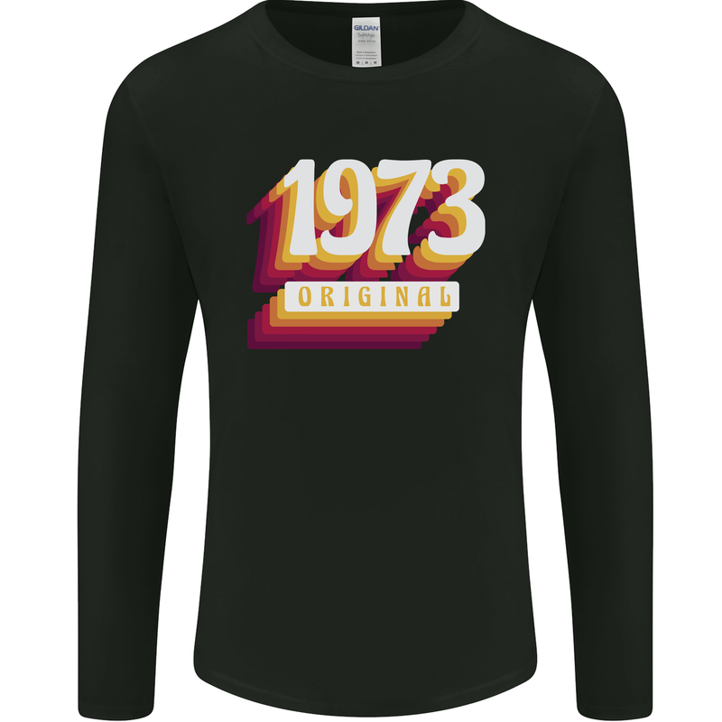 Retro 50th Birthday Original 1973 Mens Long Sleeve T-Shirt Black