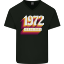 Retro 51st Birthday Original 1972 Mens V-Neck Cotton T-Shirt Black