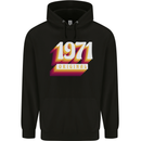 Retro 52nd Birthday Original 1971 Mens 80% Cotton Hoodie Black