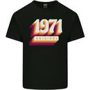 Retro 52nd Birthday Original 1971 Mens Cotton T-Shirt Tee Top Black