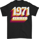 Retro 52nd Birthday Original 1971 Mens T-Shirt 100% Cotton BLACK