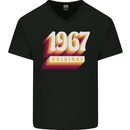 Retro 56th Birthday Original 1967 Mens V-Neck Cotton T-Shirt Black