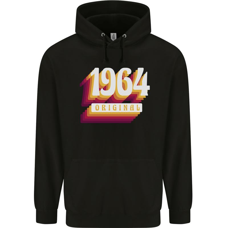 Retro 59th Birthday Original 1964 Mens 80% Cotton Hoodie Black