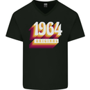 Retro 59th Birthday Original 1964 Mens V-Neck Cotton T-Shirt Black