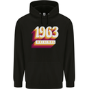 Retro 60th Birthday Original 1963 Mens 80% Cotton Hoodie Black