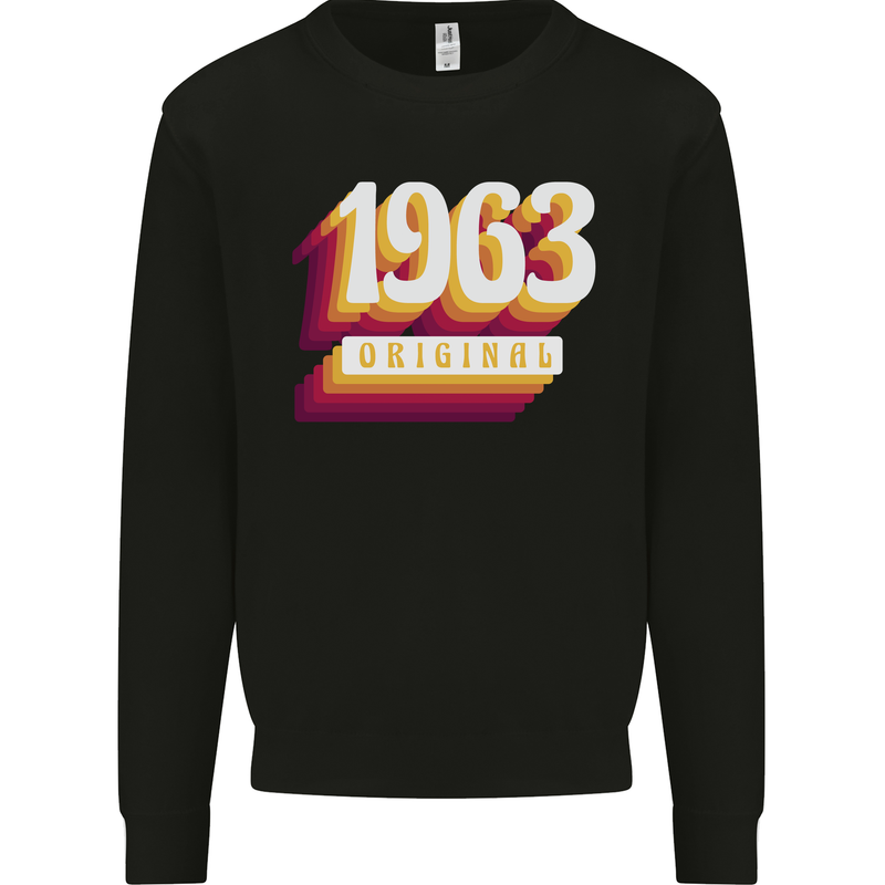 Retro 60th Birthday Original 1963 Mens Sweatshirt Jumper Black
