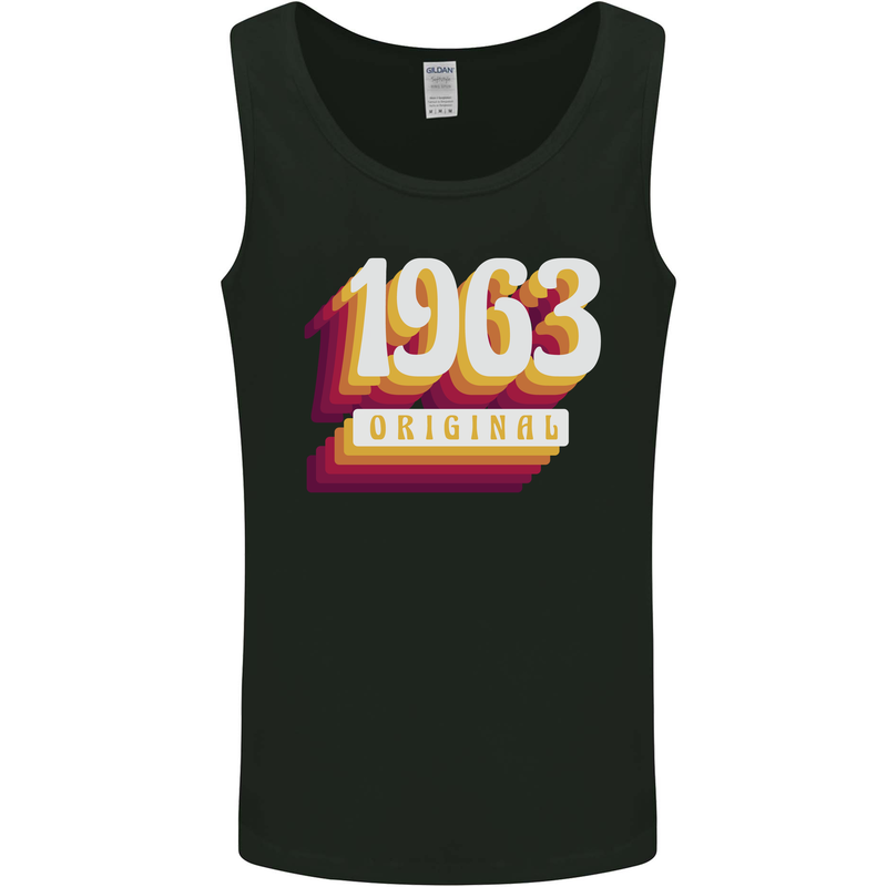 Retro 60th Birthday Original 1963 Mens Vest Tank Top Black